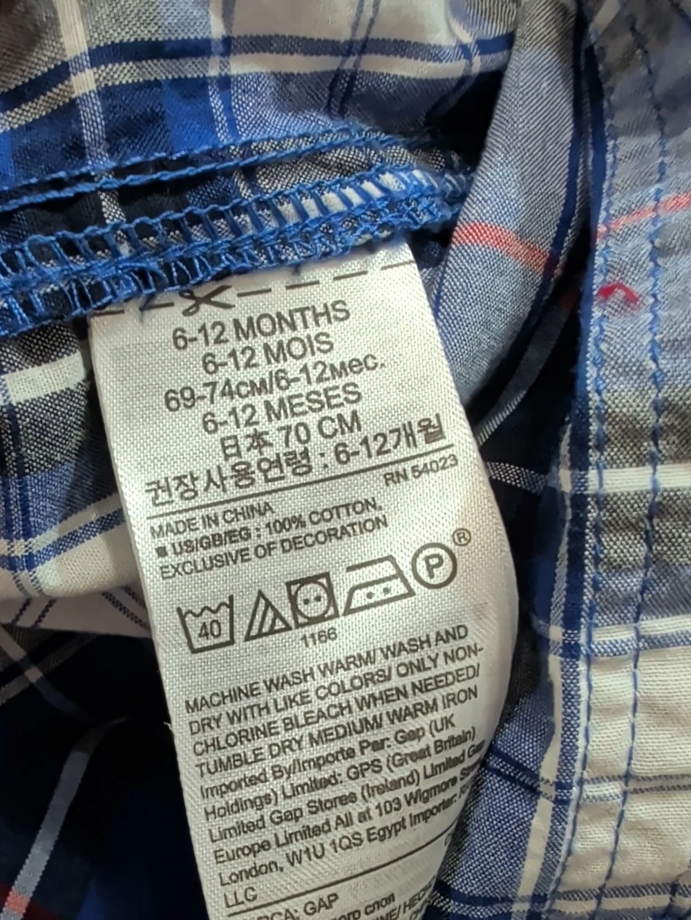 Baby Gap Long Sleeve Plaid Button Up